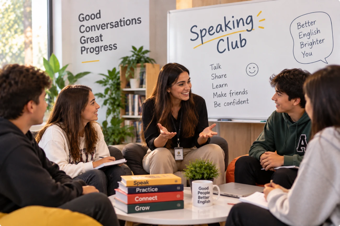 LearnX Academy Speaking Club İngilizce konuşma etkinliği